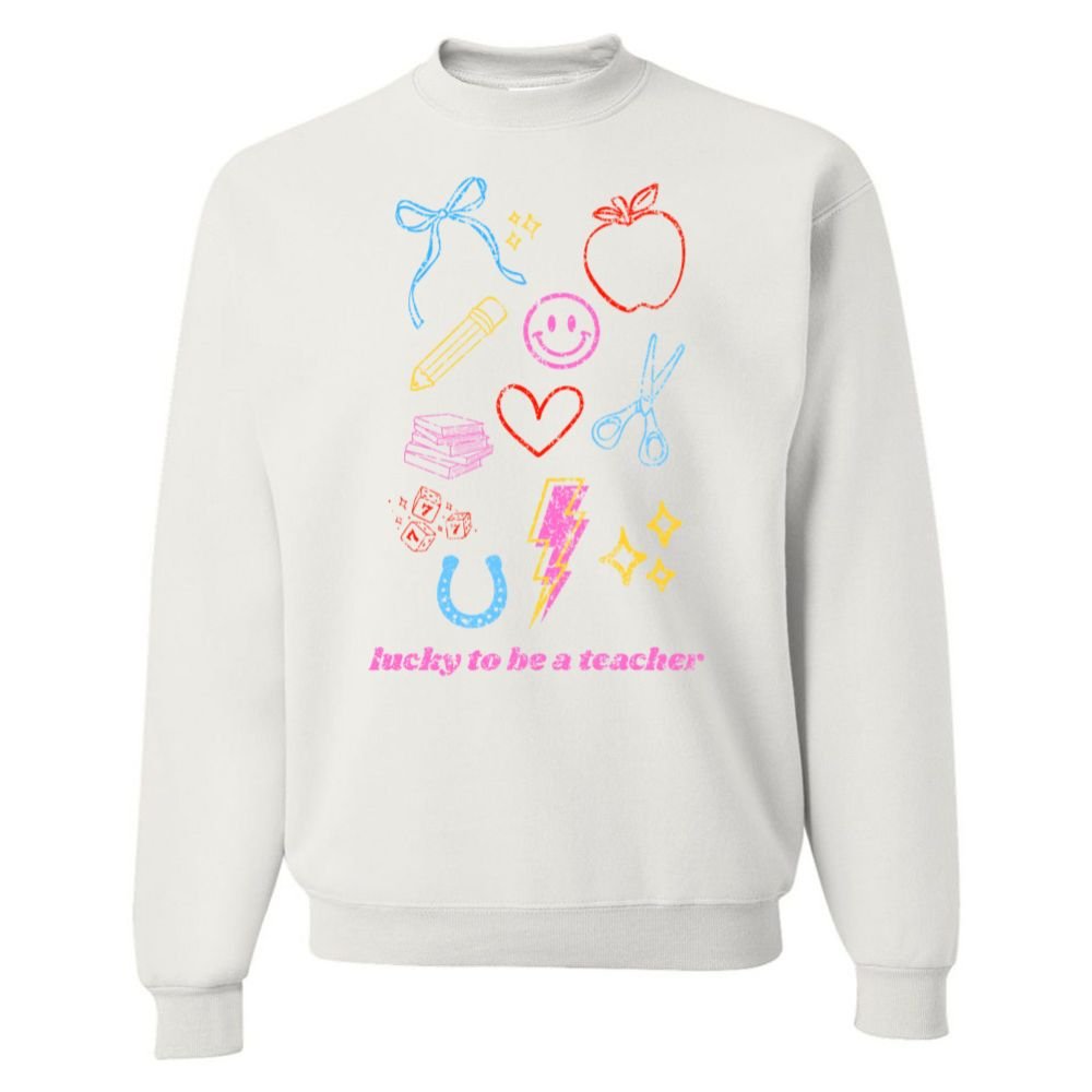 'Lucky Teacher Dopamine Doodles' Crewneck Sweatshirt