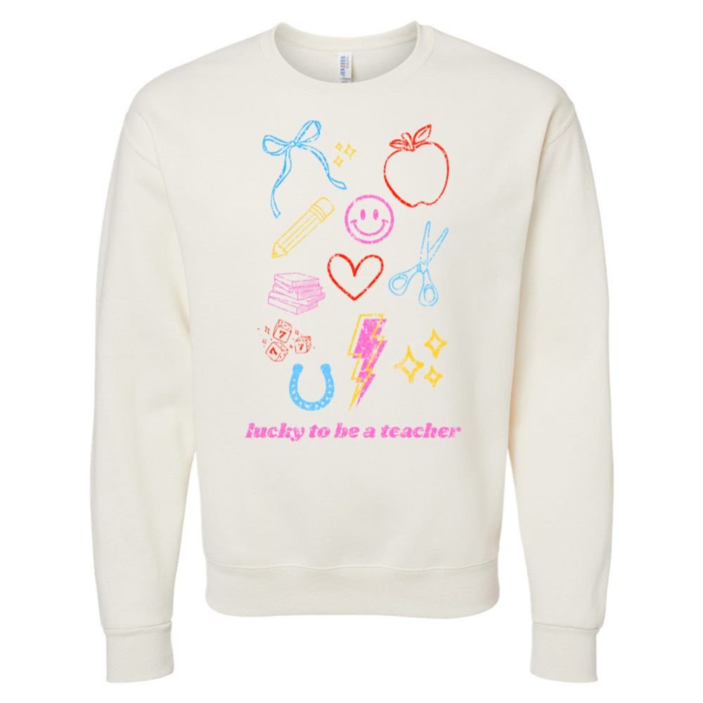 'Lucky Teacher Dopamine Doodles' Crewneck Sweatshirt