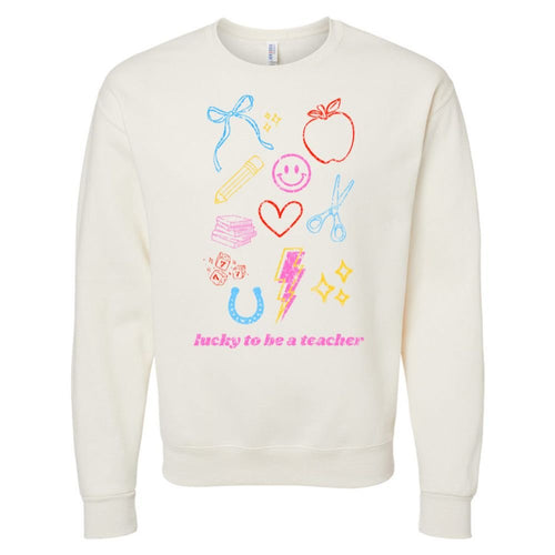 'Lucky Teacher Dopamine Doodles' Crewneck Sweatshirt