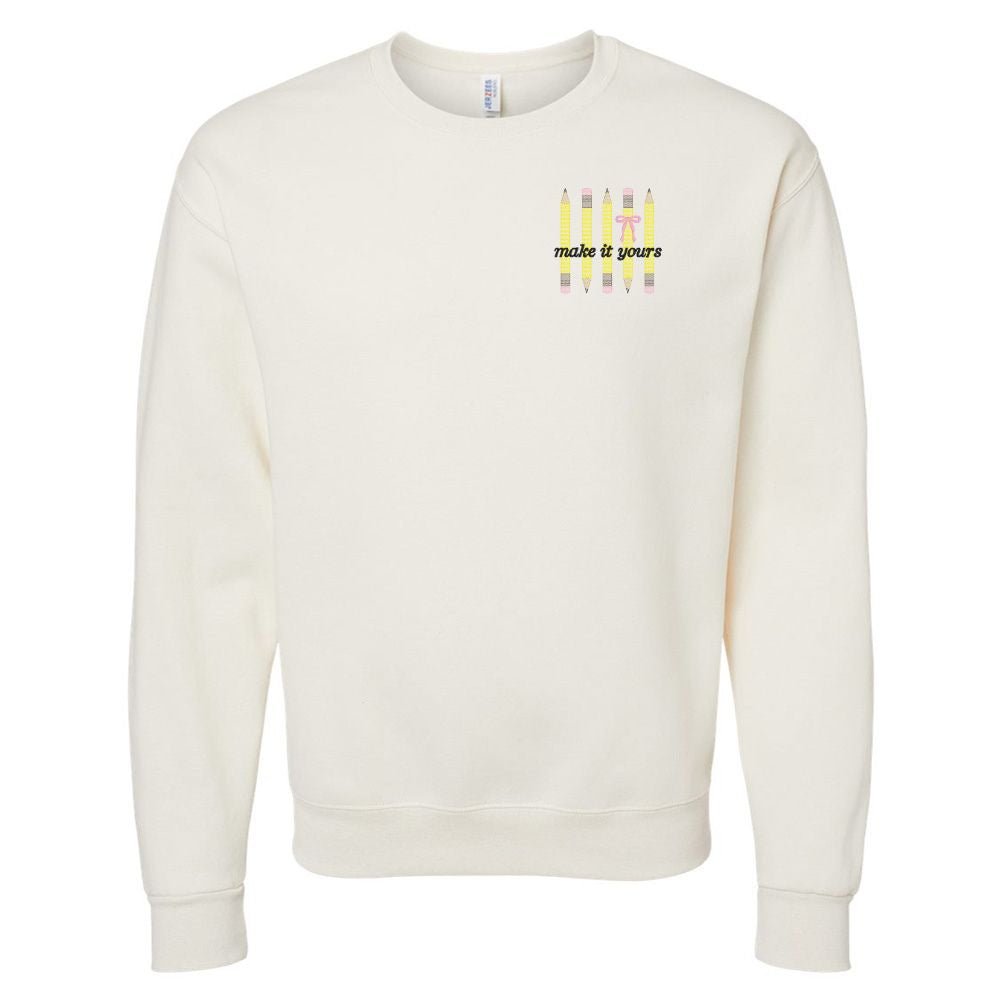 Make It Yours™ 'Bow & Pencil' Crewneck Sweatshirt