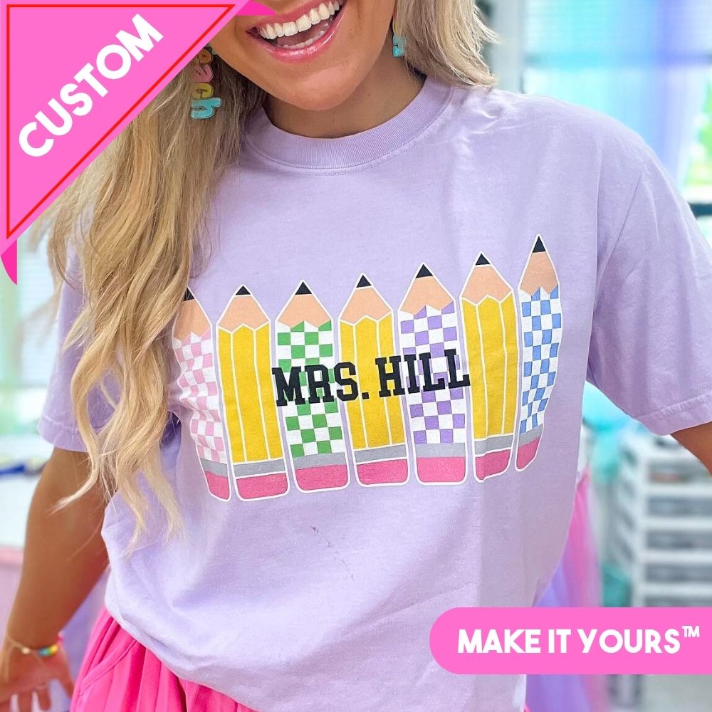 Make It Yours™ 'Checkered Pencils' T-Shirt