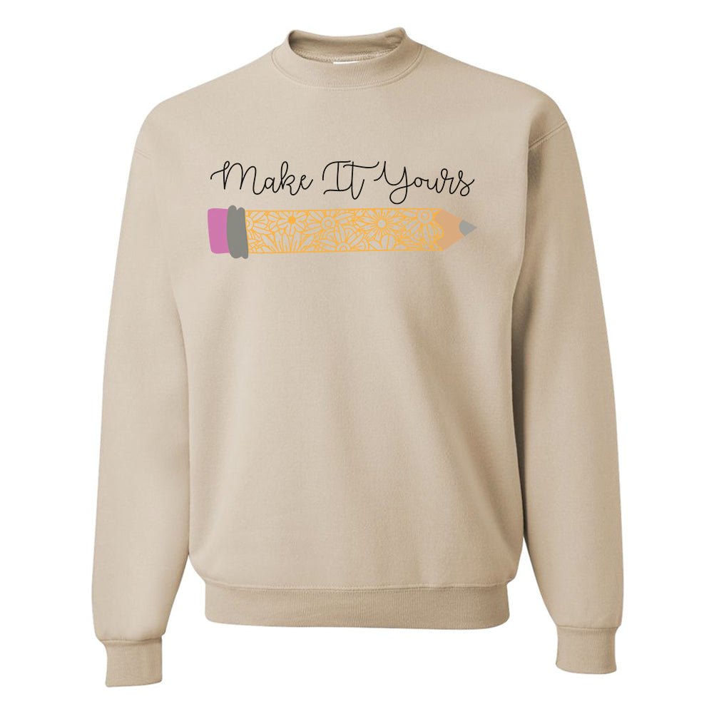 Make It Yours™ 'Floral Pencil' Crewneck Sweatshirt