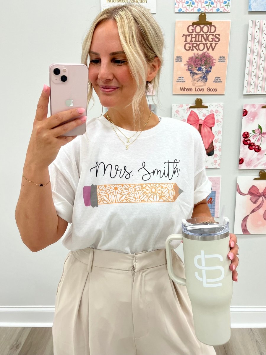 Make It Yours™ 'Floral Pencil' T-Shirt