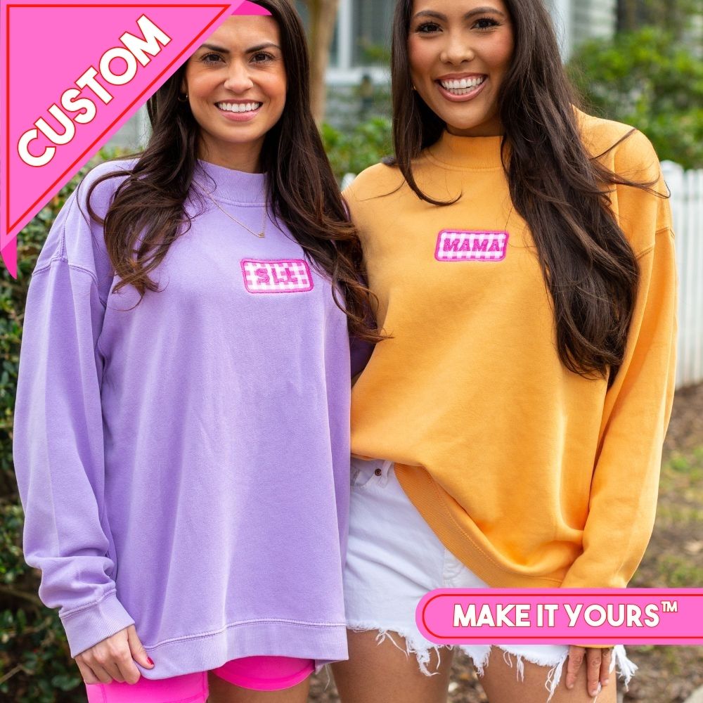 Make It Yours™ Gingham Patch Mockneck