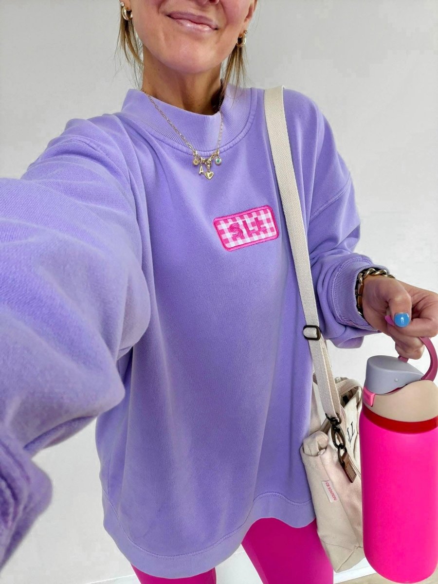 Make It Yours™ Gingham Patch Mockneck