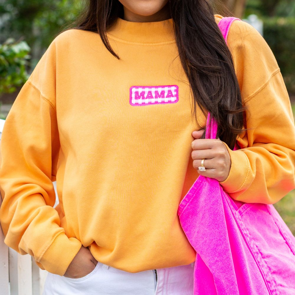 Make It Yours™ Gingham Patch Mockneck