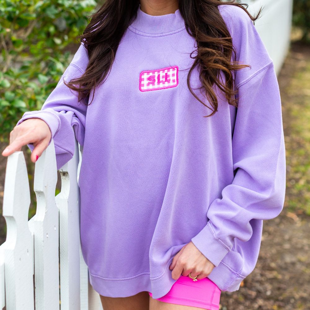 Make It Yours™ Gingham Patch Mockneck