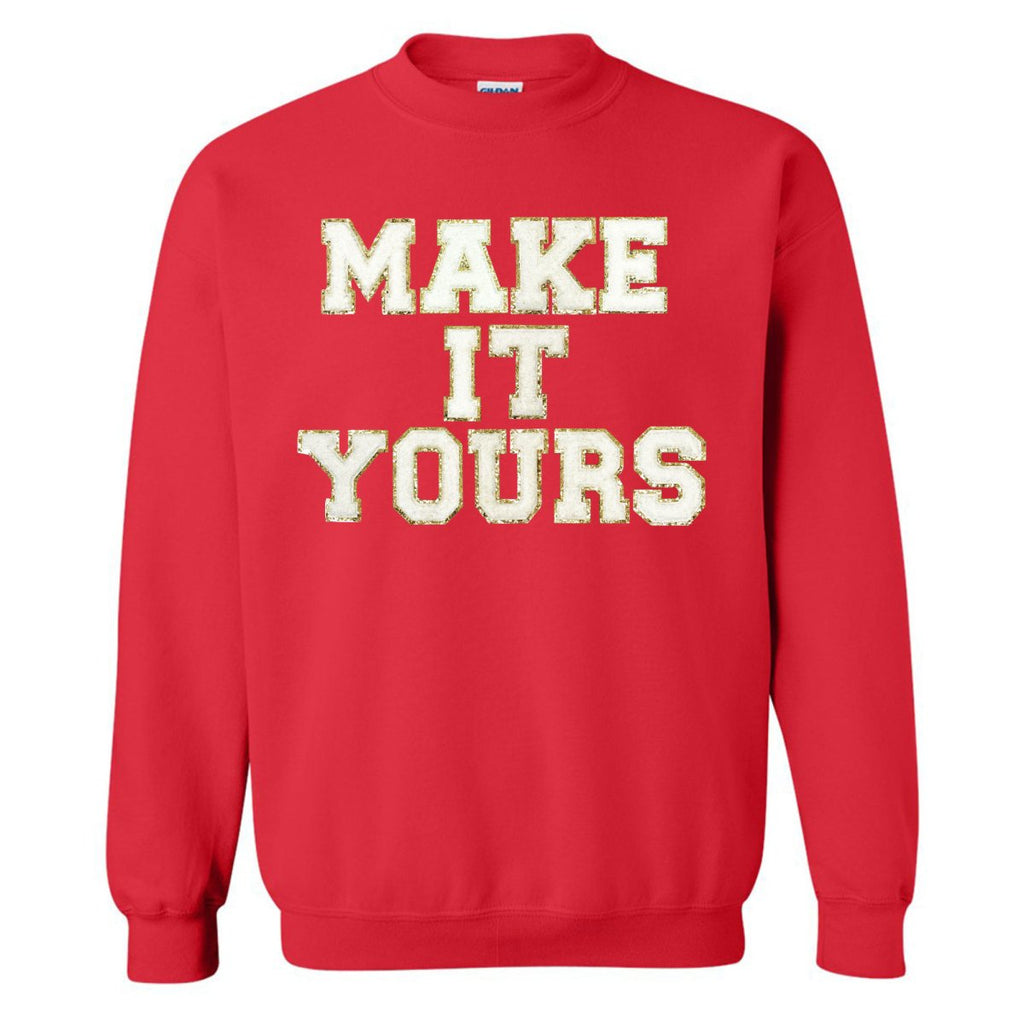 Make It Yours™ Letter Patch Crewneck Sweatshirt