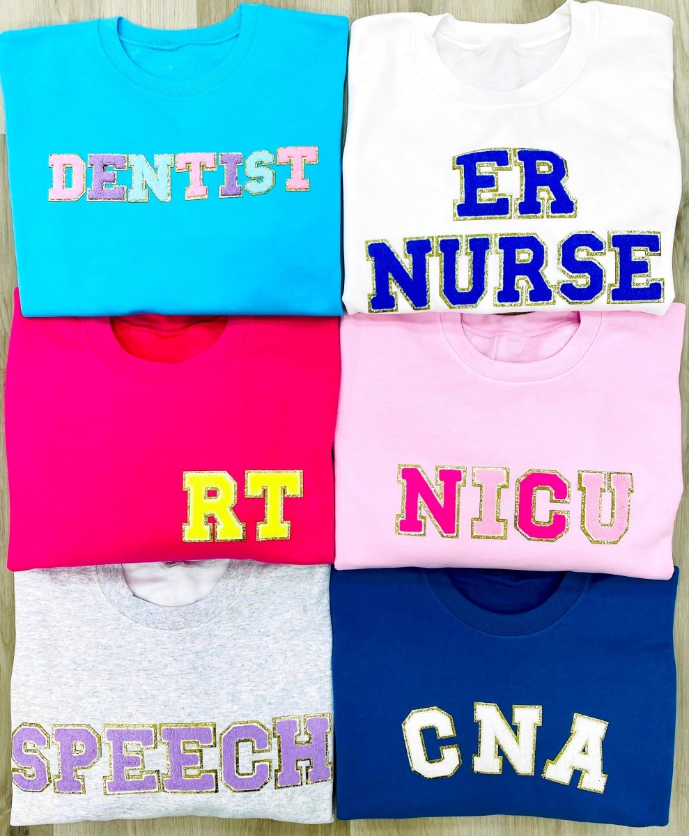 Make It Yours™ Letter Patch Crewneck Sweatshirt