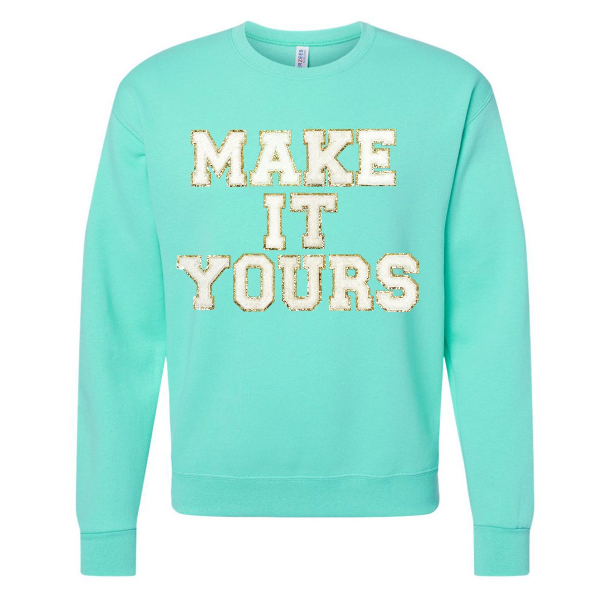 Make It Yours™ Letter Patch Neon Crewneck Sweatshirt