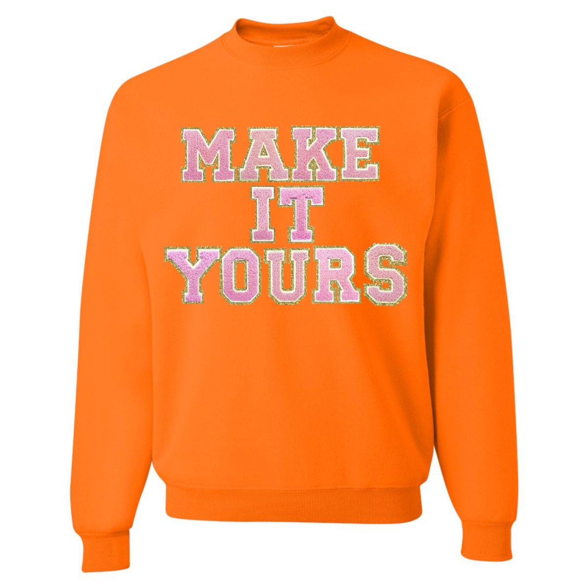 Make It Yours™ Letter Patch Neon Crewneck Sweatshirt