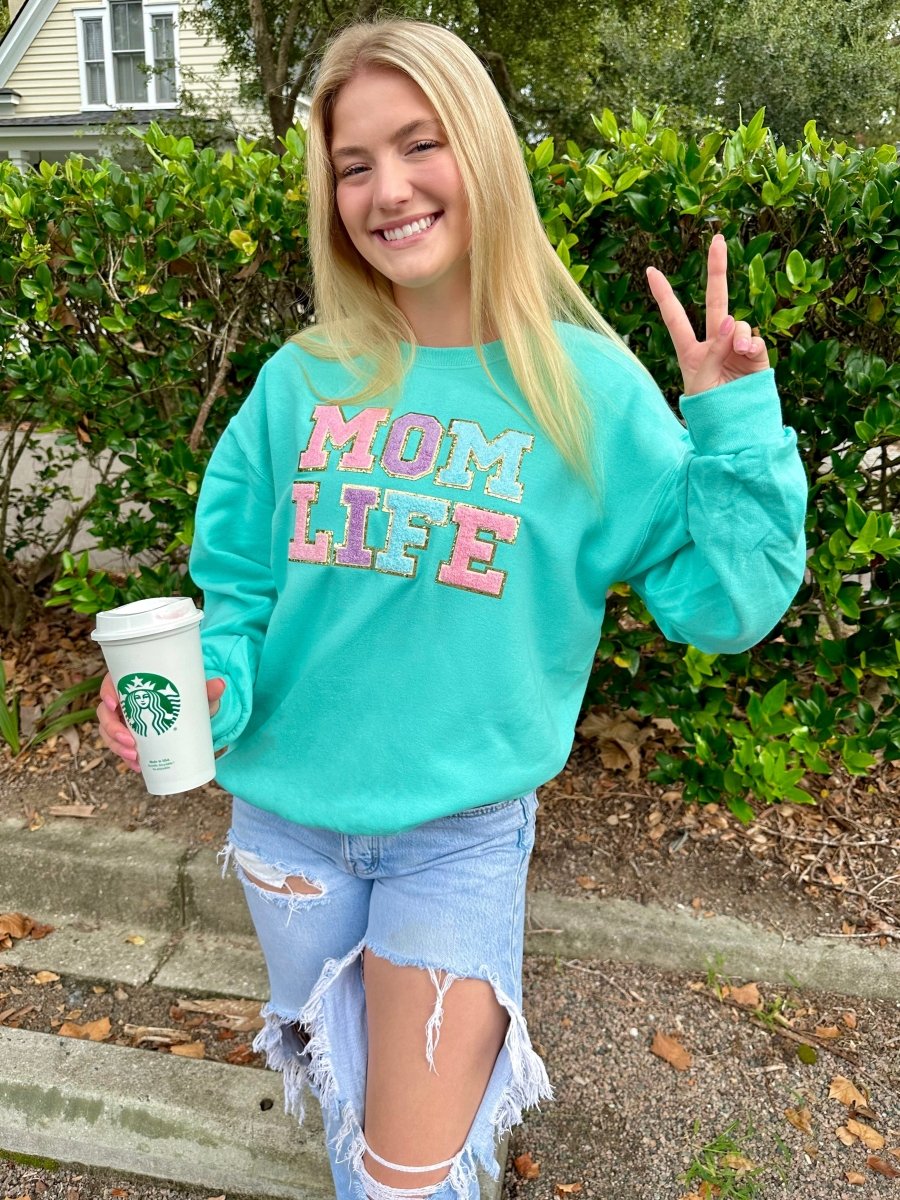 Make It Yours™ Letter Patch Neon Crewneck Sweatshirt