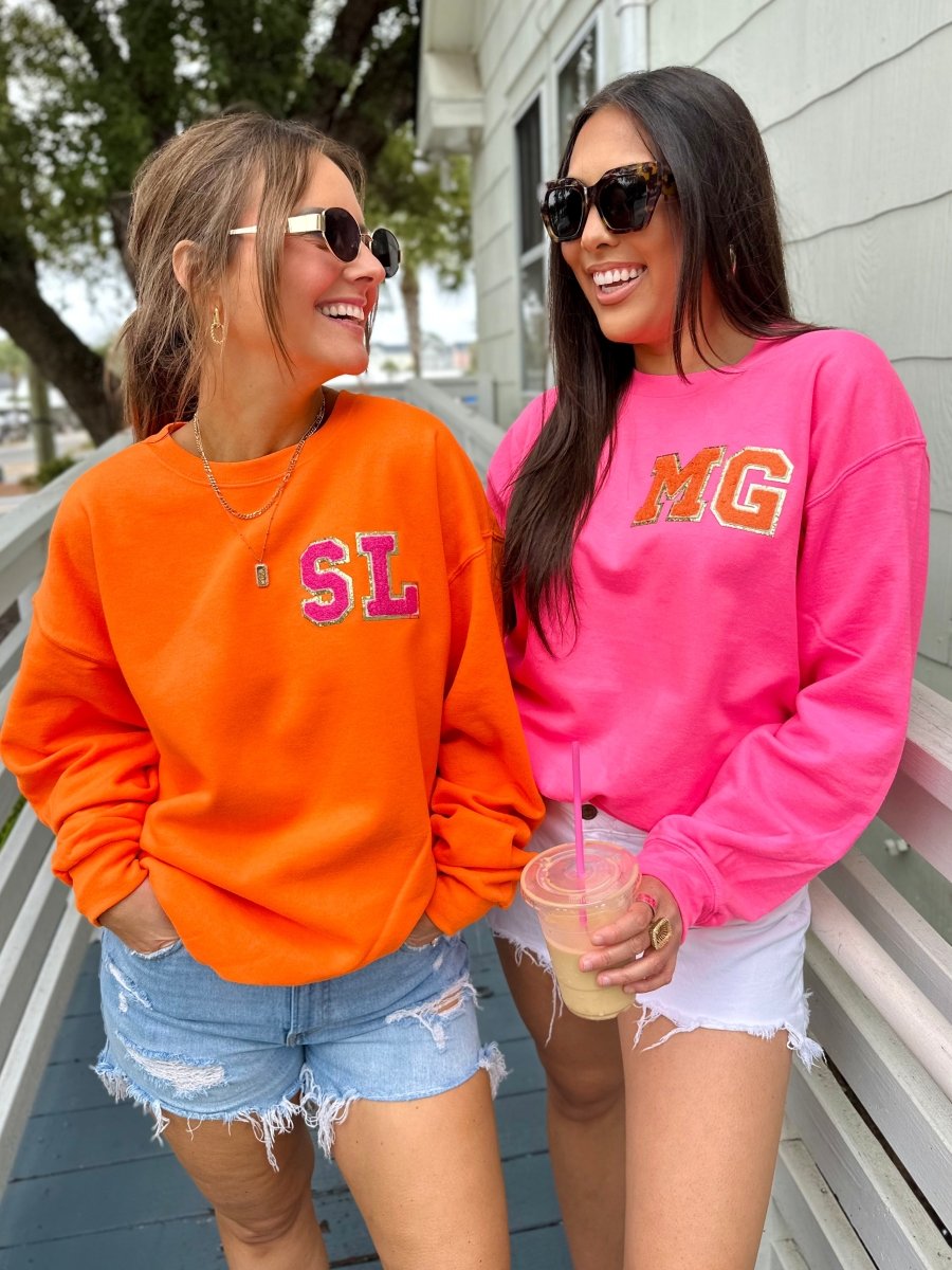 Make It Yours™ Letter Patch Neon Crewneck Sweatshirt