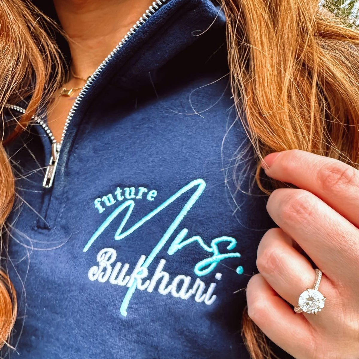 Make It Yours™ 'Mrs./Future Mrs.' Quarter Zip Sweatshirt