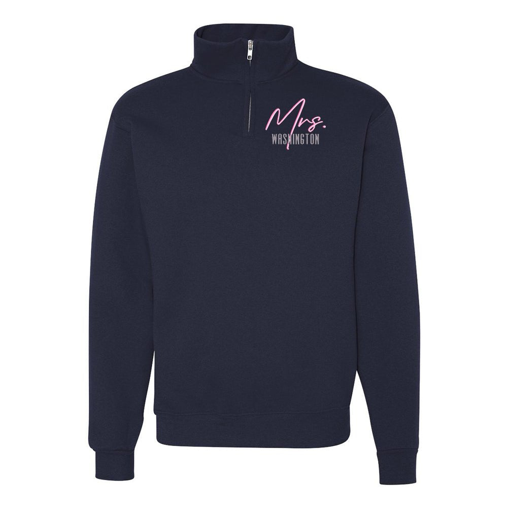 Make It Yours™ 'Mrs./Future Mrs.' Quarter Zip Sweatshirt