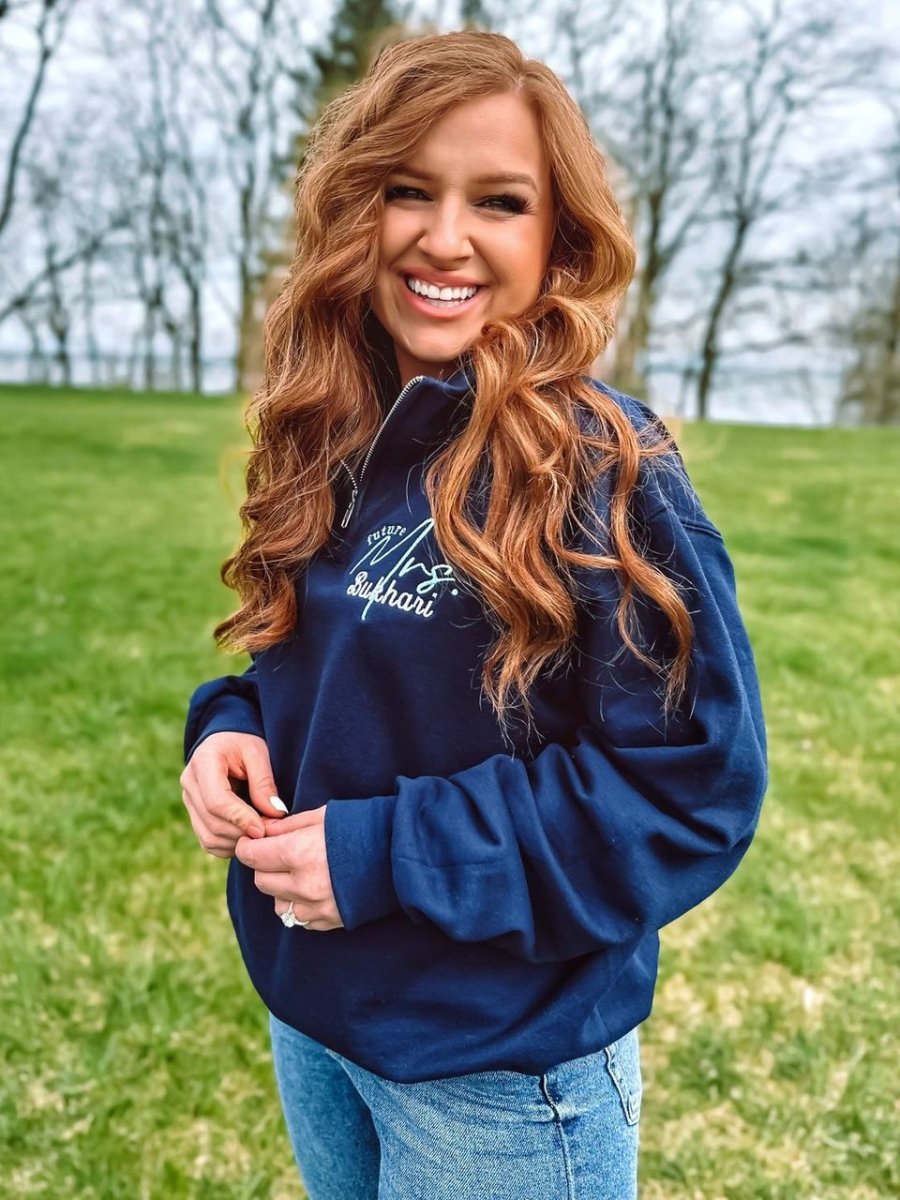 Make It Yours™ 'Mrs./Future Mrs.' Quarter Zip Sweatshirt