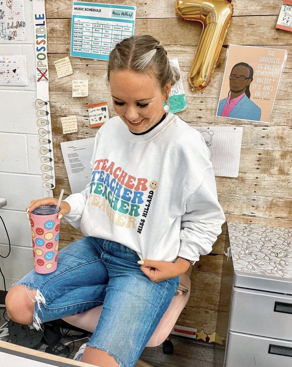 Make It Yours™ 'Retro Teacher' Crewneck Sweatshirt