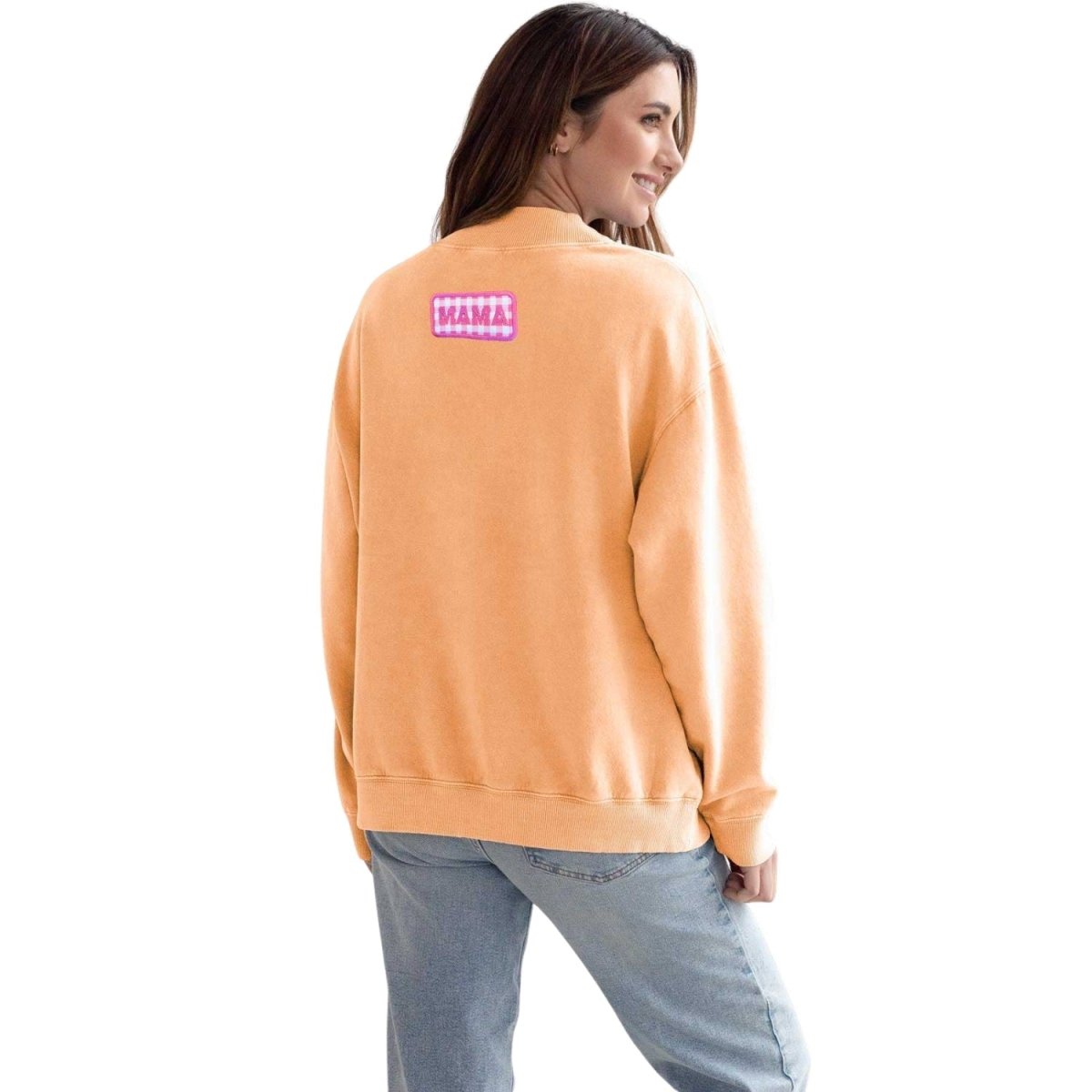 'Mama Gingham Patch' Mockneck