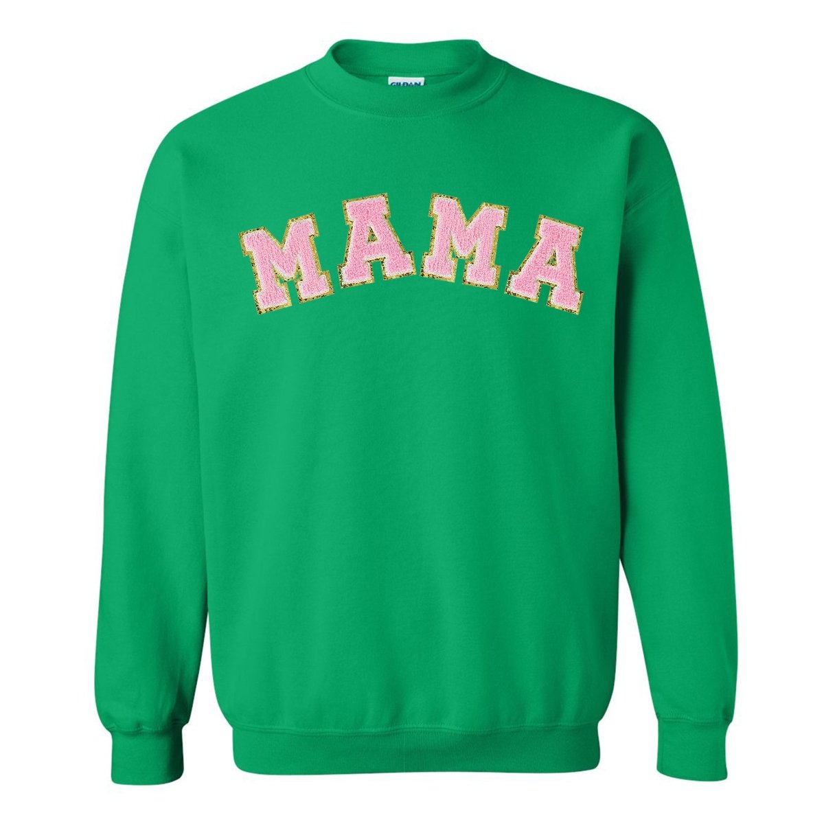 Mama/Mom Letter Patch Crewneck Sweatshirt