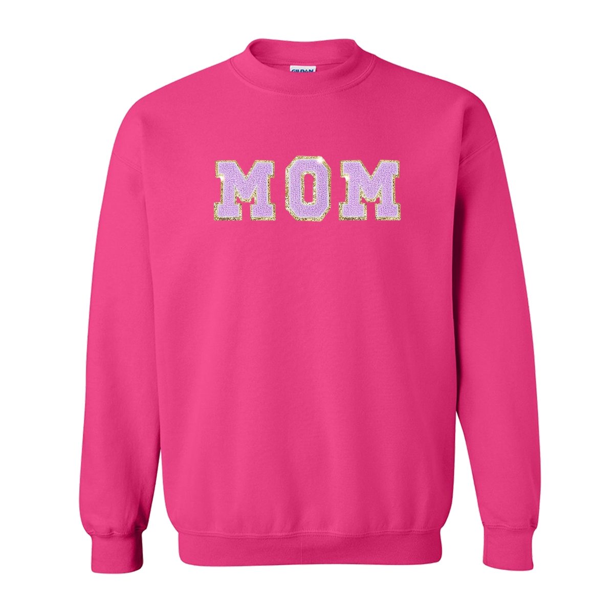 Mama/Mom Letter Patch Crewneck Sweatshirt