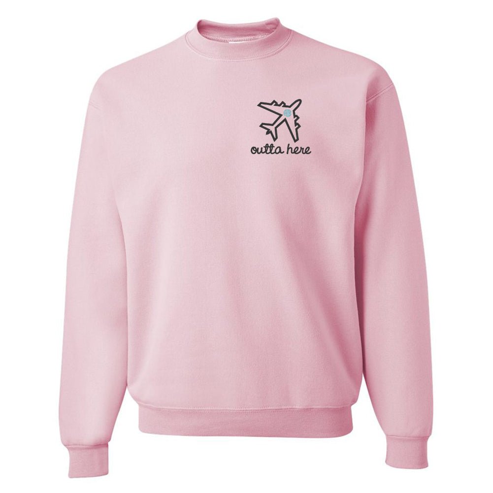 Monogrammed Airplane 'Outta Here' Crewneck Sweatshirt