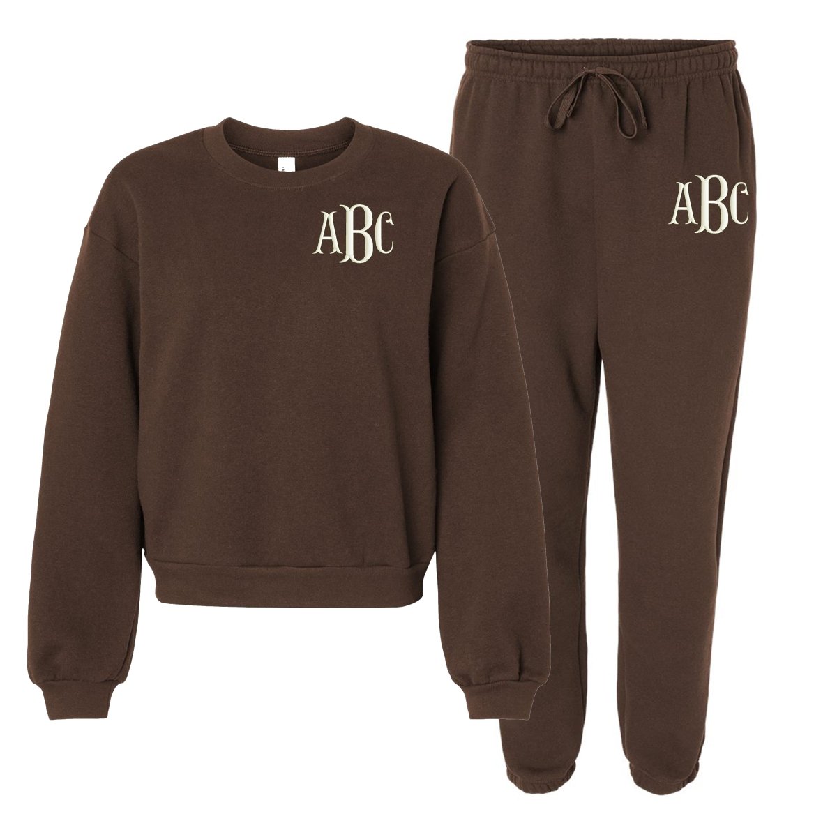 Monogrammed American Apparel Cropped Crewneck Set
