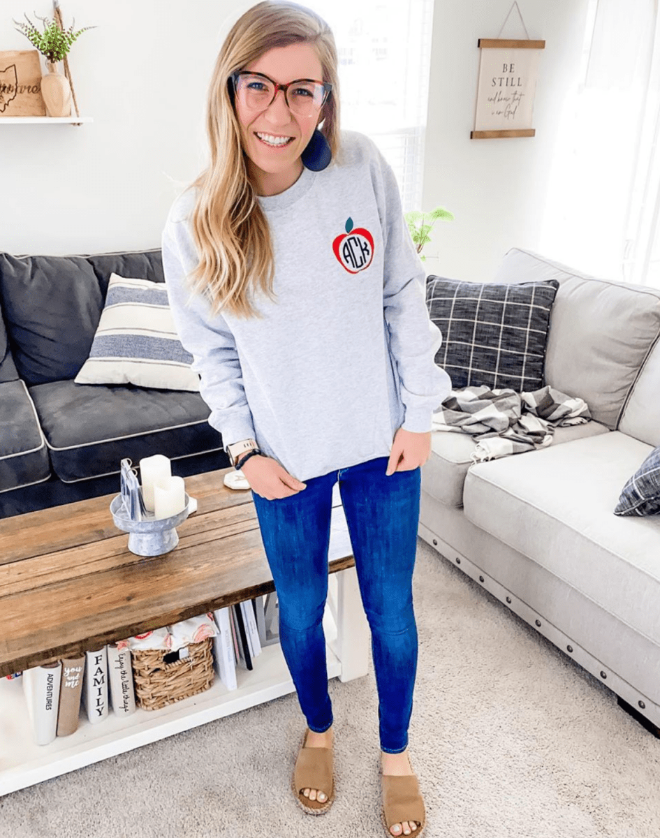 Monogrammed Apple Crewneck Sweatshirt