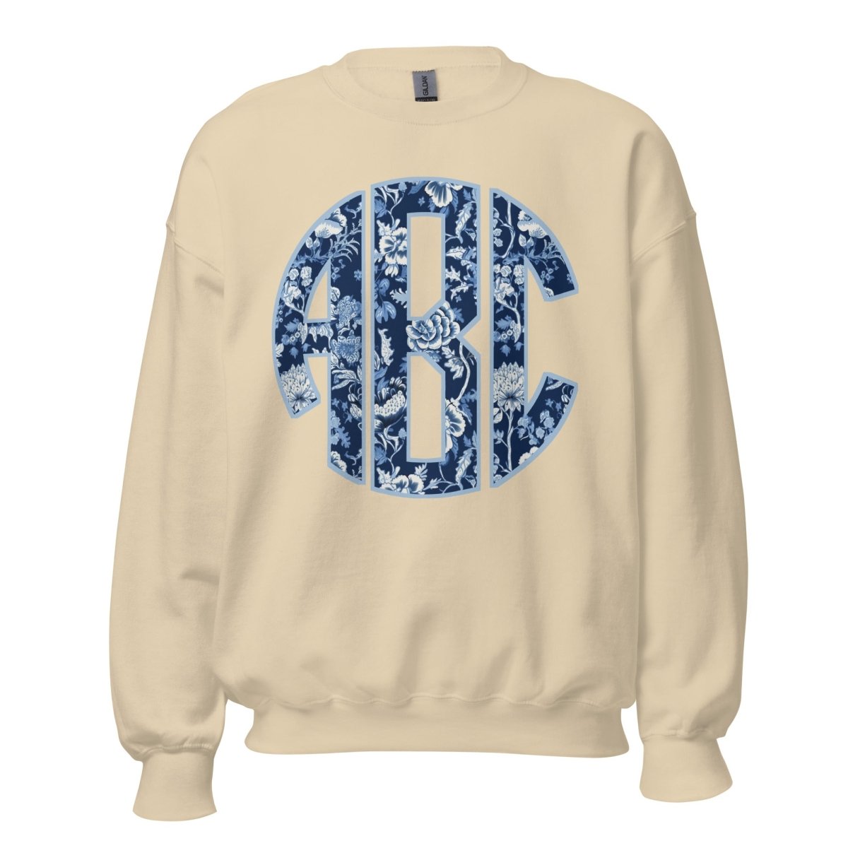 Monogrammed 'Blue & White Chinoiserie' Big Print Sweatshirt