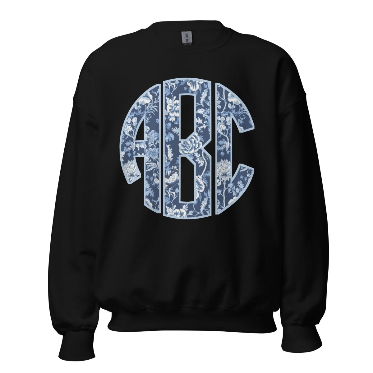 Monogrammed 'Blue & White Chinoiserie' Big Print Sweatshirt