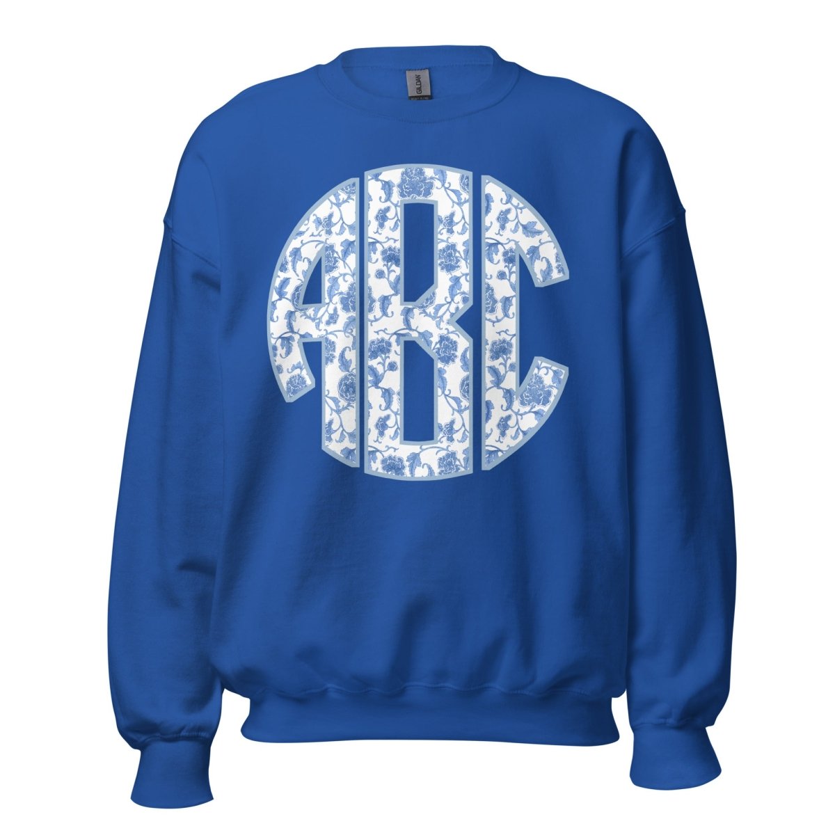 Monogrammed 'Blue & White Chinoiserie' Big Print Sweatshirt