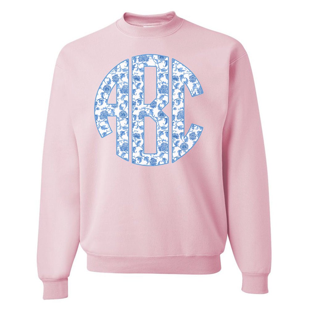 Monogrammed 'Blue & White Chinoiserie' Big Print Sweatshirt