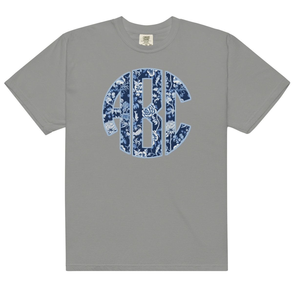 Monogrammed 'Blue & White Chinoiserie' Big Print T-Shirt