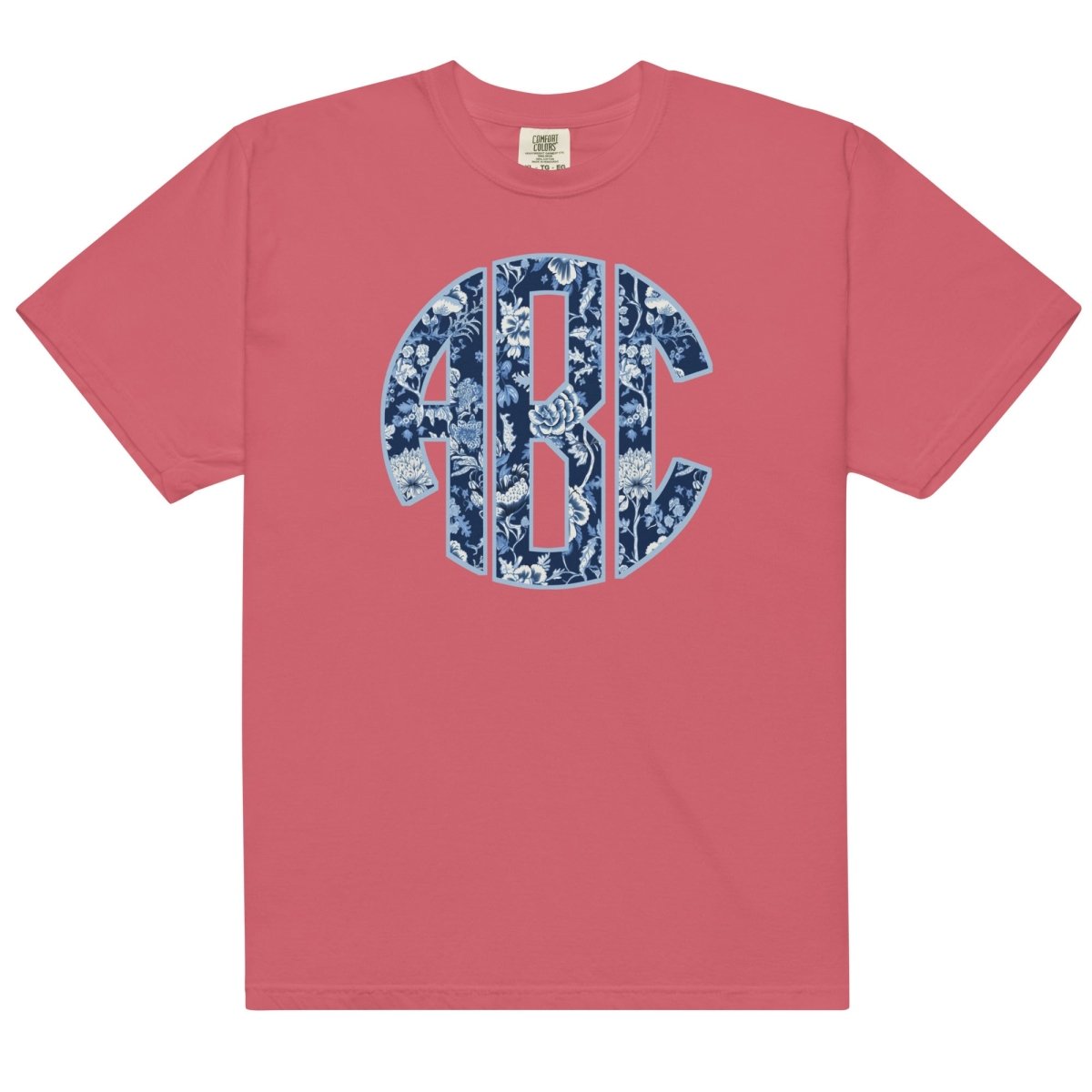 Monogrammed 'Blue & White Chinoiserie' Big Print T-Shirt