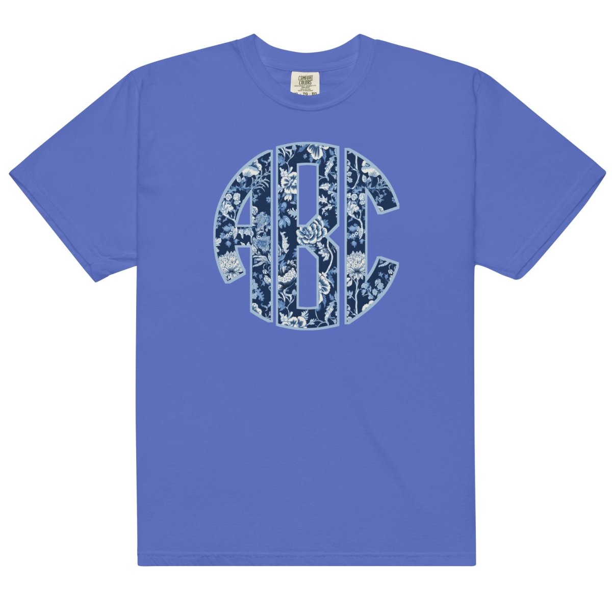 Monogrammed 'Blue & White Chinoiserie' Big Print T-Shirt