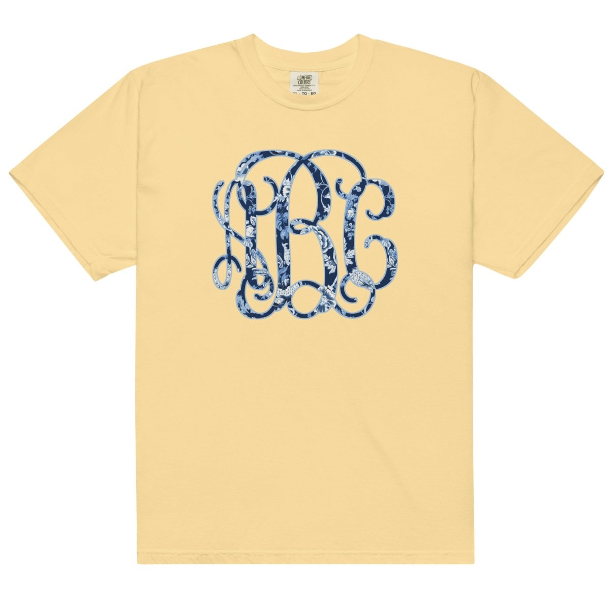 Monogrammed 'Blue & White Chinoiserie' Big Print T-Shirt