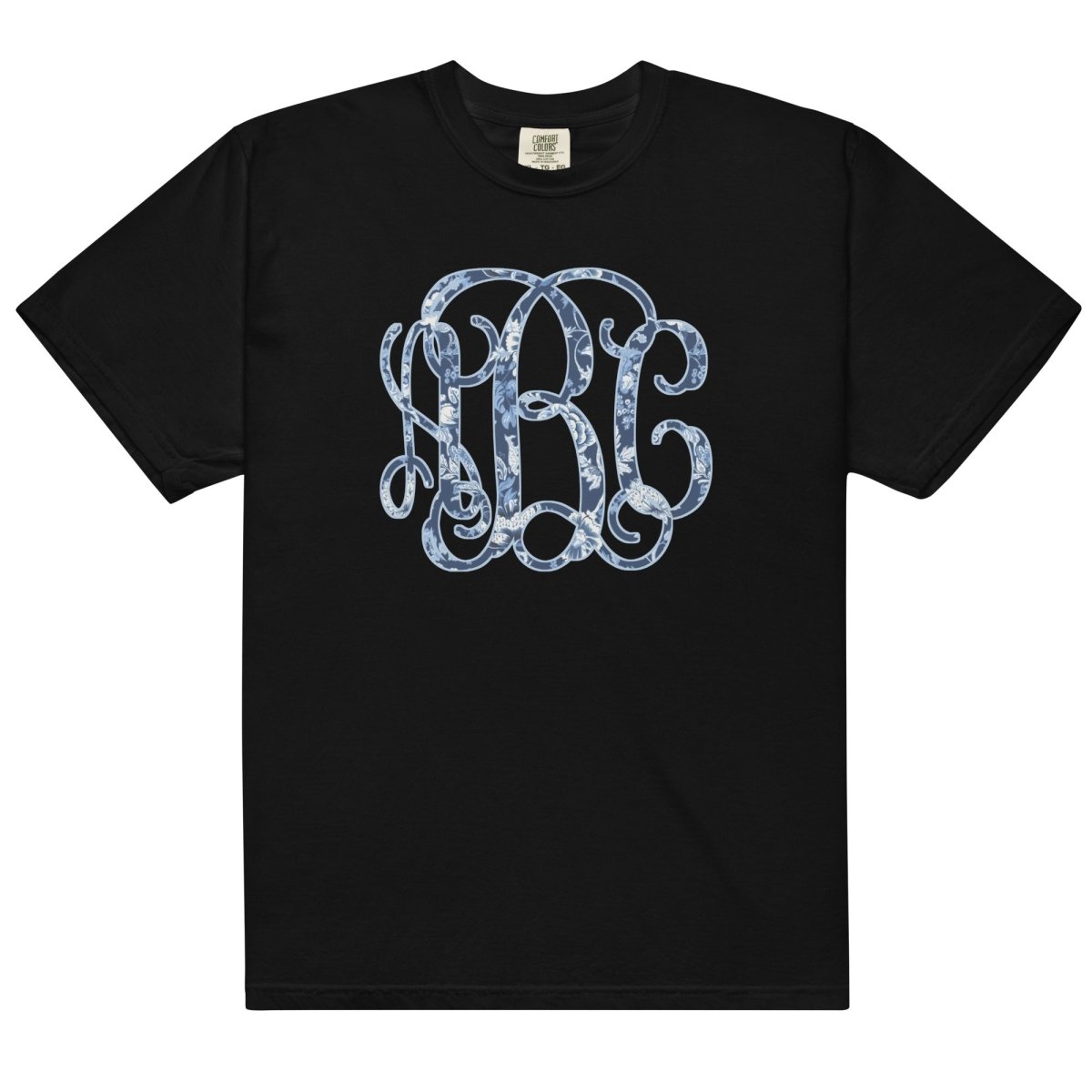 Monogrammed 'Blue & White Chinoiserie' Big Print T-Shirt