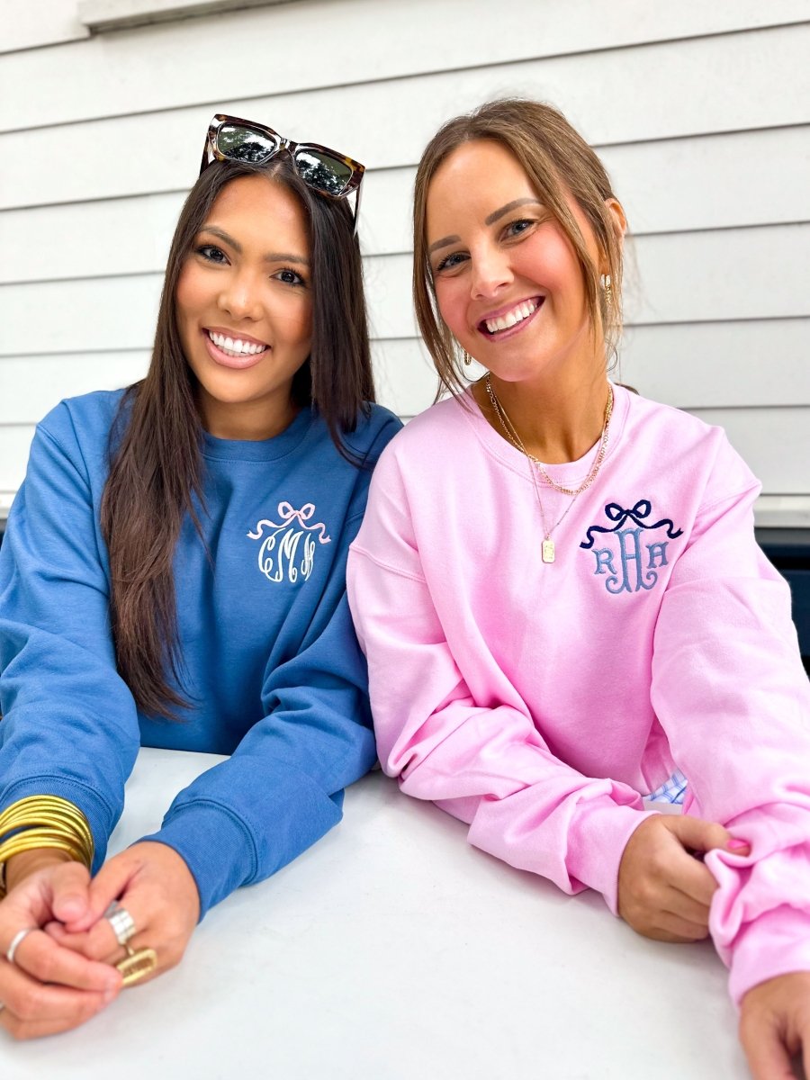 Monogrammed 'Bow' Crewneck Sweatshirt
