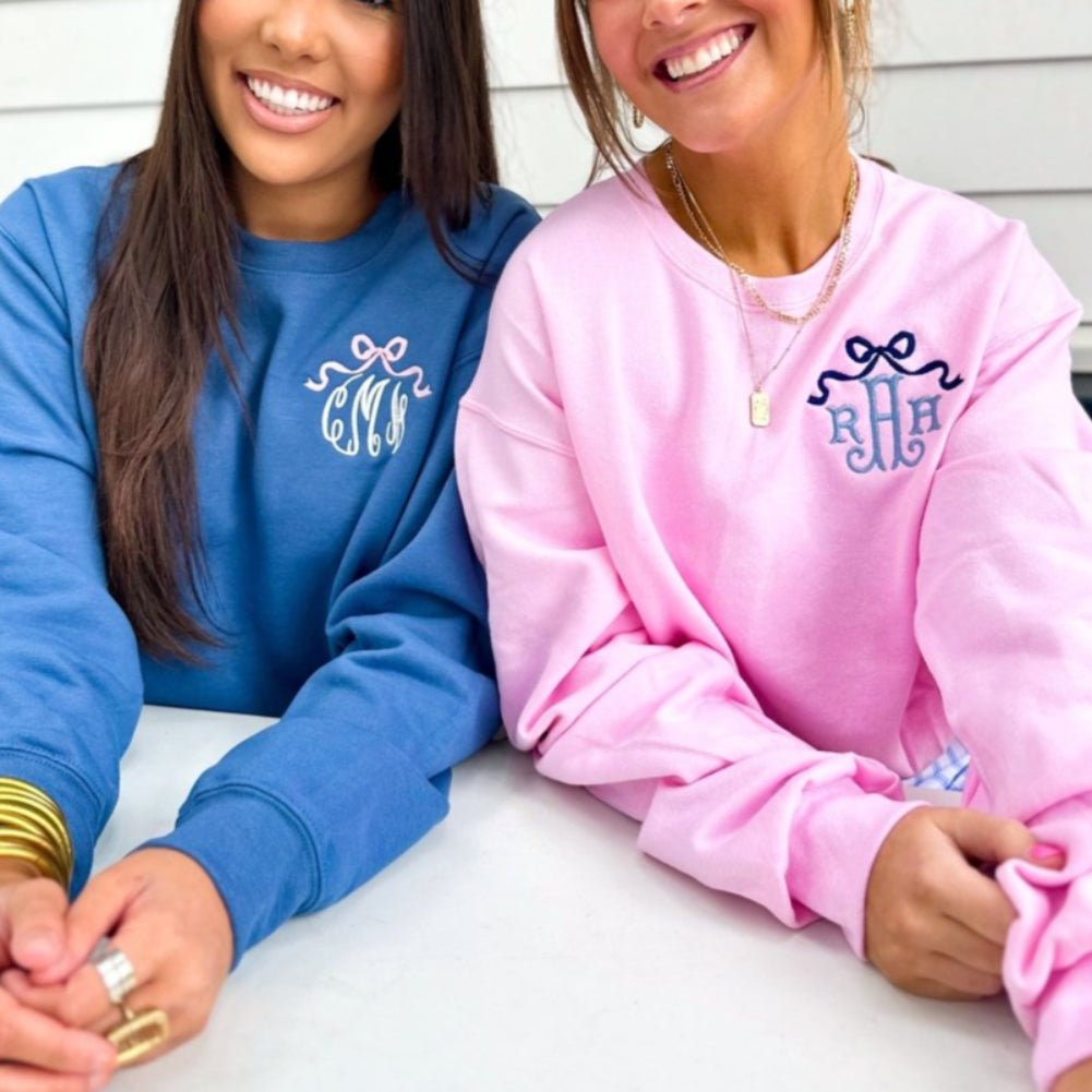 Monogrammed 'Bow' Crewneck Sweatshirt