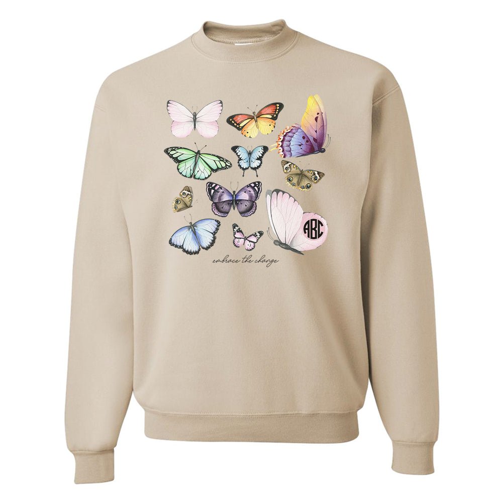 Monogrammed 'Butterflies' Crewneck Sweatshirt