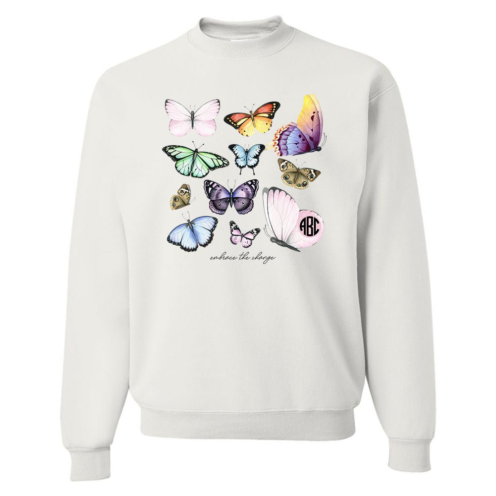 Monogrammed 'Butterflies' Crewneck Sweatshirt