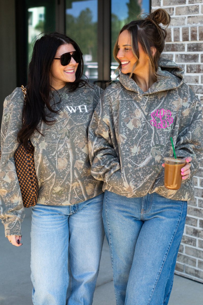 Monogrammed Camo Hideaway Crewneck