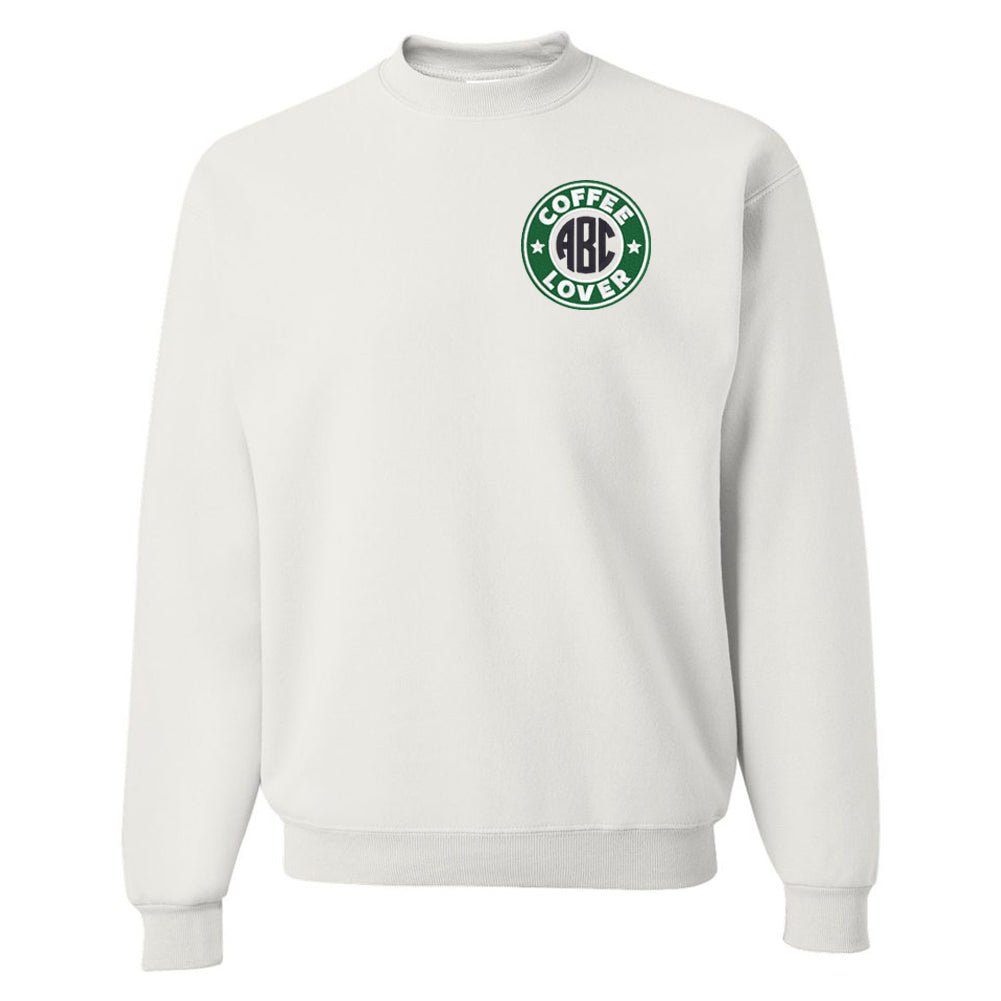Monogrammed Coffee Lover Crewneck Sweatshirt