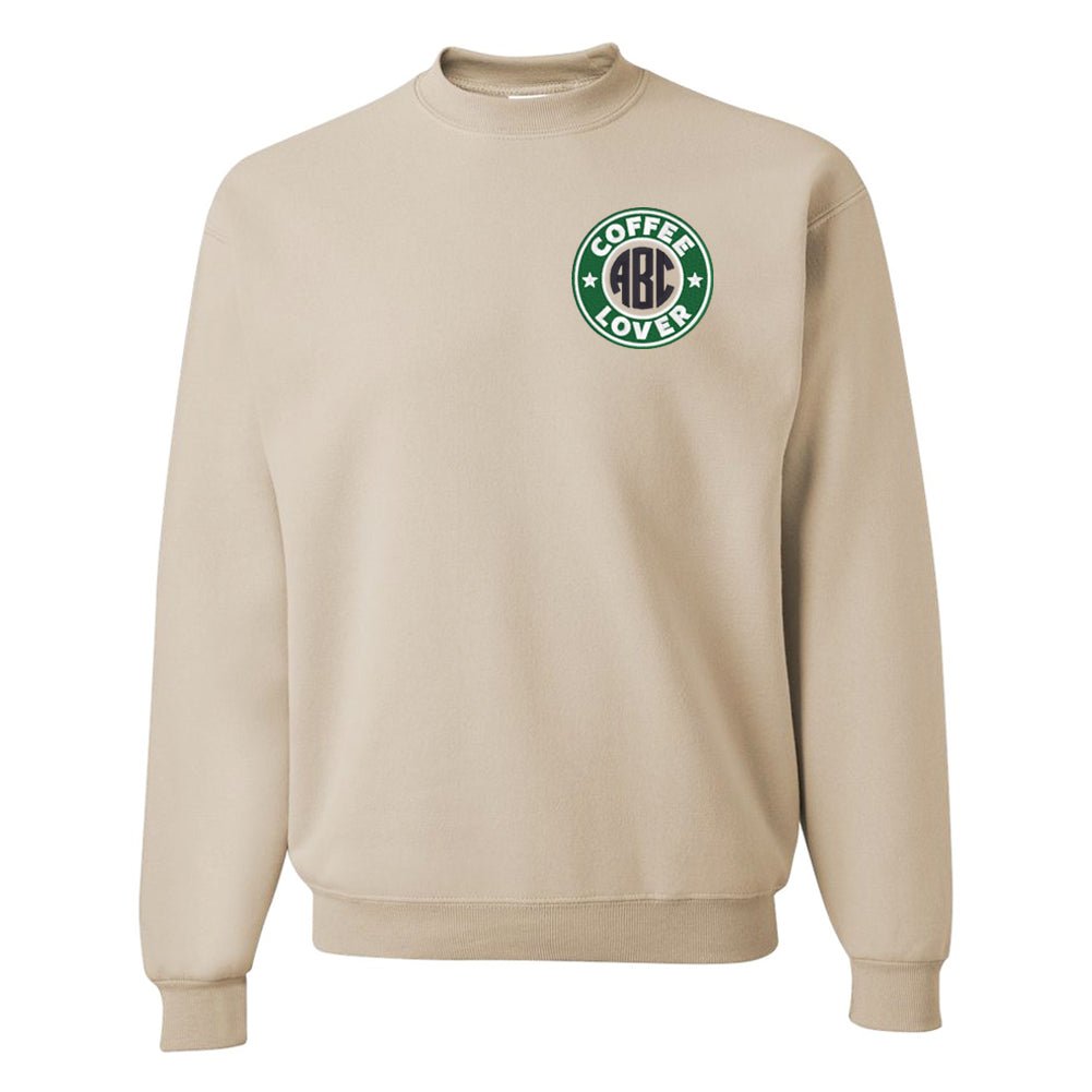 Monogrammed Coffee Lover Crewneck Sweatshirt