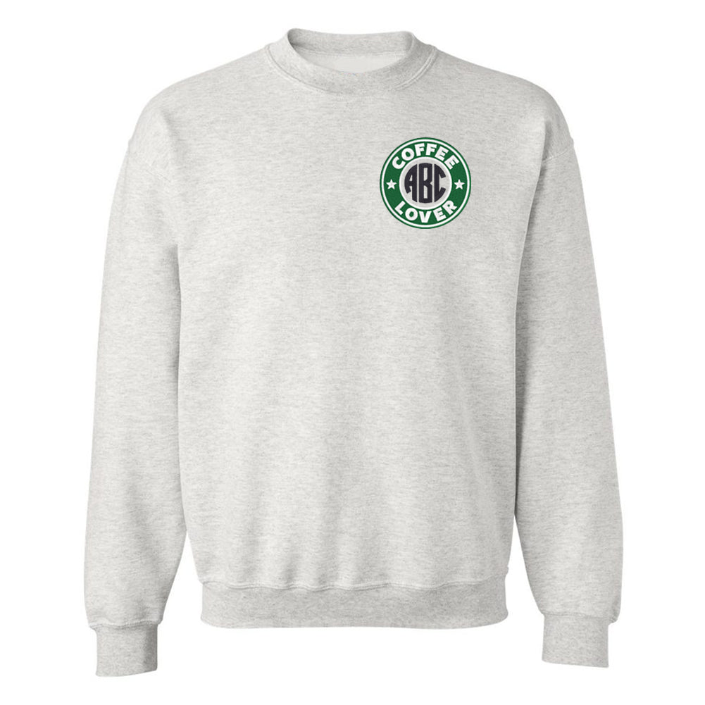 Monogrammed Coffee Lover Crewneck Sweatshirt