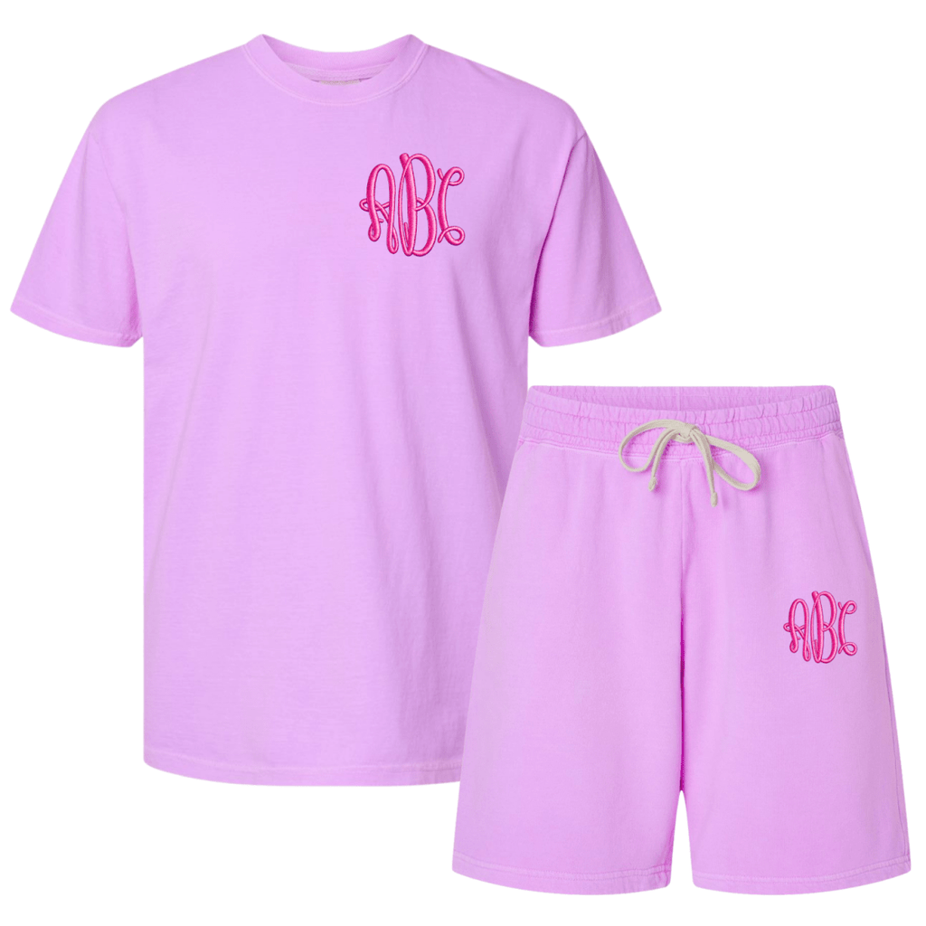 Monogrammed Comfort Colors T-Shirt & Shorts Set