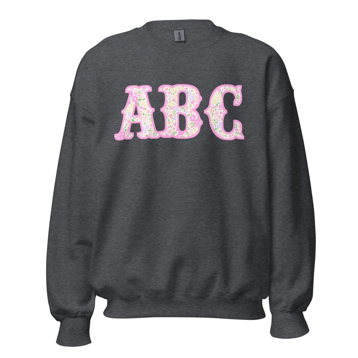 Monogrammed ‘Coquette Floral Patterns’ Big Print Crewneck Sweatshirt