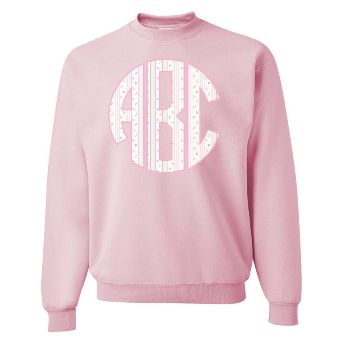 Monogrammed ‘Coquette Floral Patterns’ Big Print Crewneck Sweatshirt