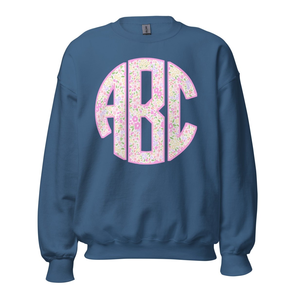 Monogrammed ‘Coquette Floral Patterns’ Big Print Crewneck Sweatshirt