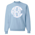 Monogrammed ‘Coquette Floral Patterns’ Big Print Crewneck Sweatshirt