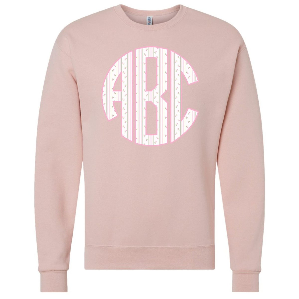 Monogrammed ‘Coquette Floral Patterns’ Big Print Crewneck Sweatshirt